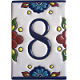 TalaMex Mexican Talavera Mission Tile House Number Eight