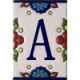 TalaMex Mexican Talavera Mission Tile House Letter A