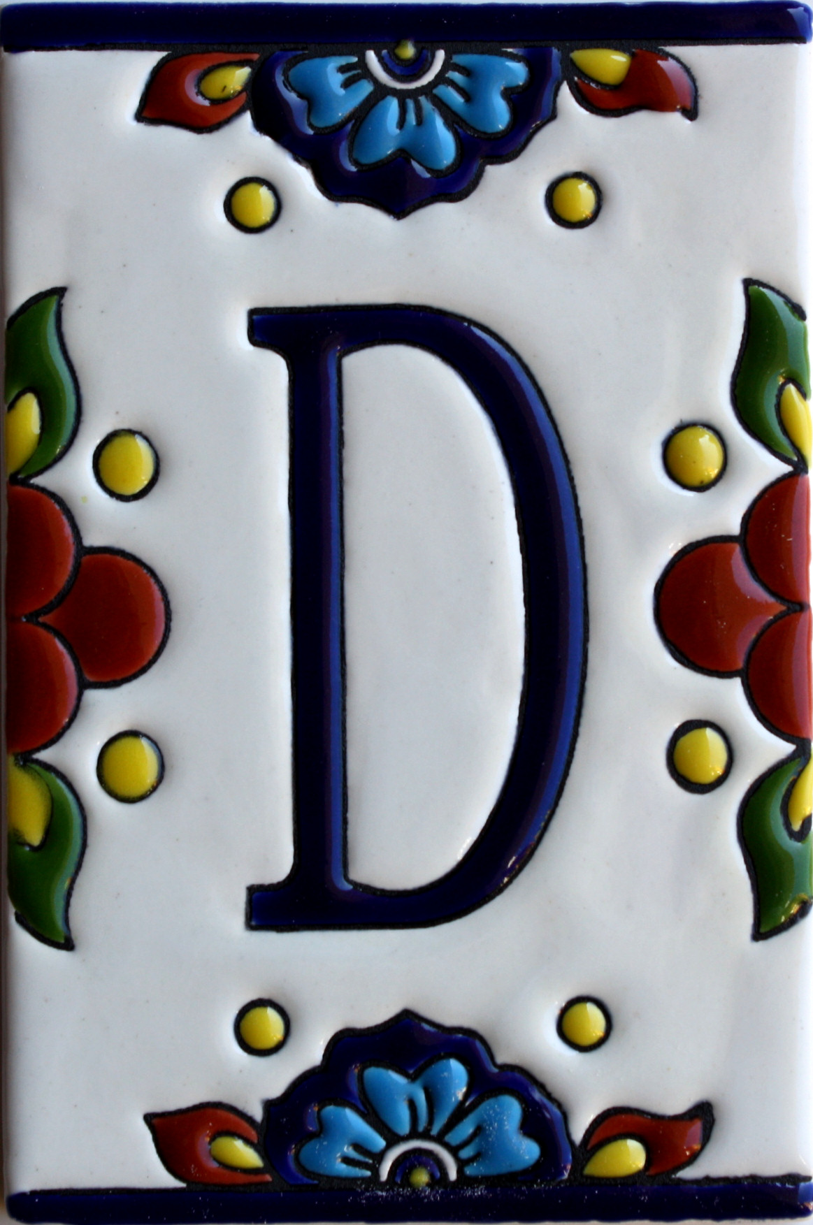 TalaMex Mexican Talavera Mission Tile House Letter D