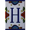 TalaMex Mexican Talavera Mission Tile House Letter H