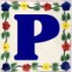 TalaMex Bouquet Talavera Clay House Letter P