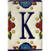 Mexican Talavera Mission Tile House Letter K