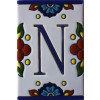 TalaMex Mexican Talavera Mission Tile House Letter N