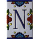 TalaMex Mexican Talavera Mission Tile House Letter N
