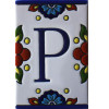 TalaMex Mexican Talavera Mission Tile House Letter P