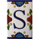 TalaMex Mexican Talavera Mission Tile House Letter S