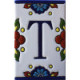 TalaMex Mexican Talavera Mission Tile House Letter T
