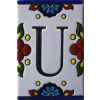 TalaMex Mexican Talavera Mission Tile House Letter U