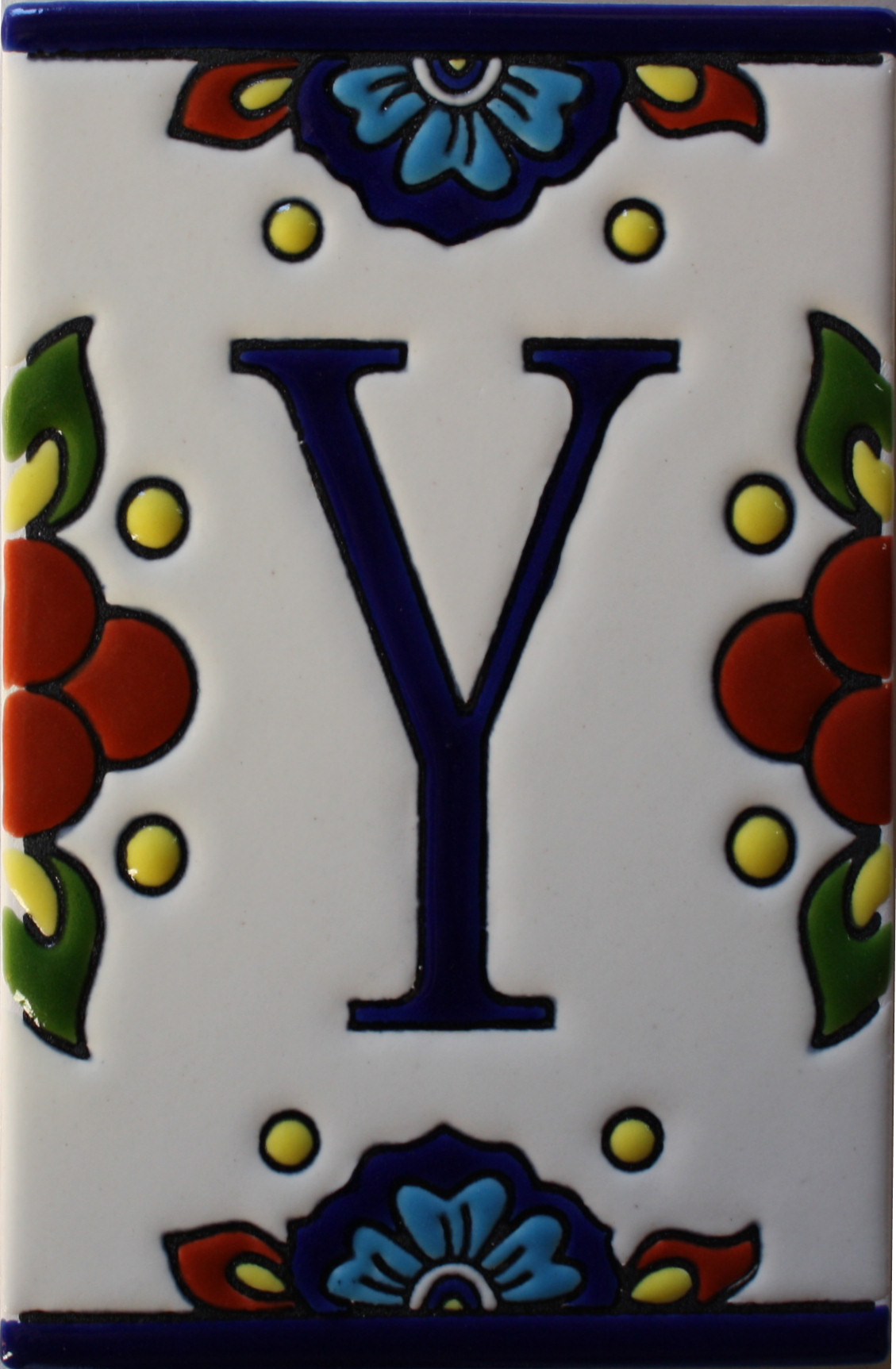 TalaMex Mexican Talavera Mission Tile House Letter Y