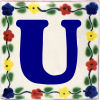 TalaMex Bouquet Talavera Clay House Letter U