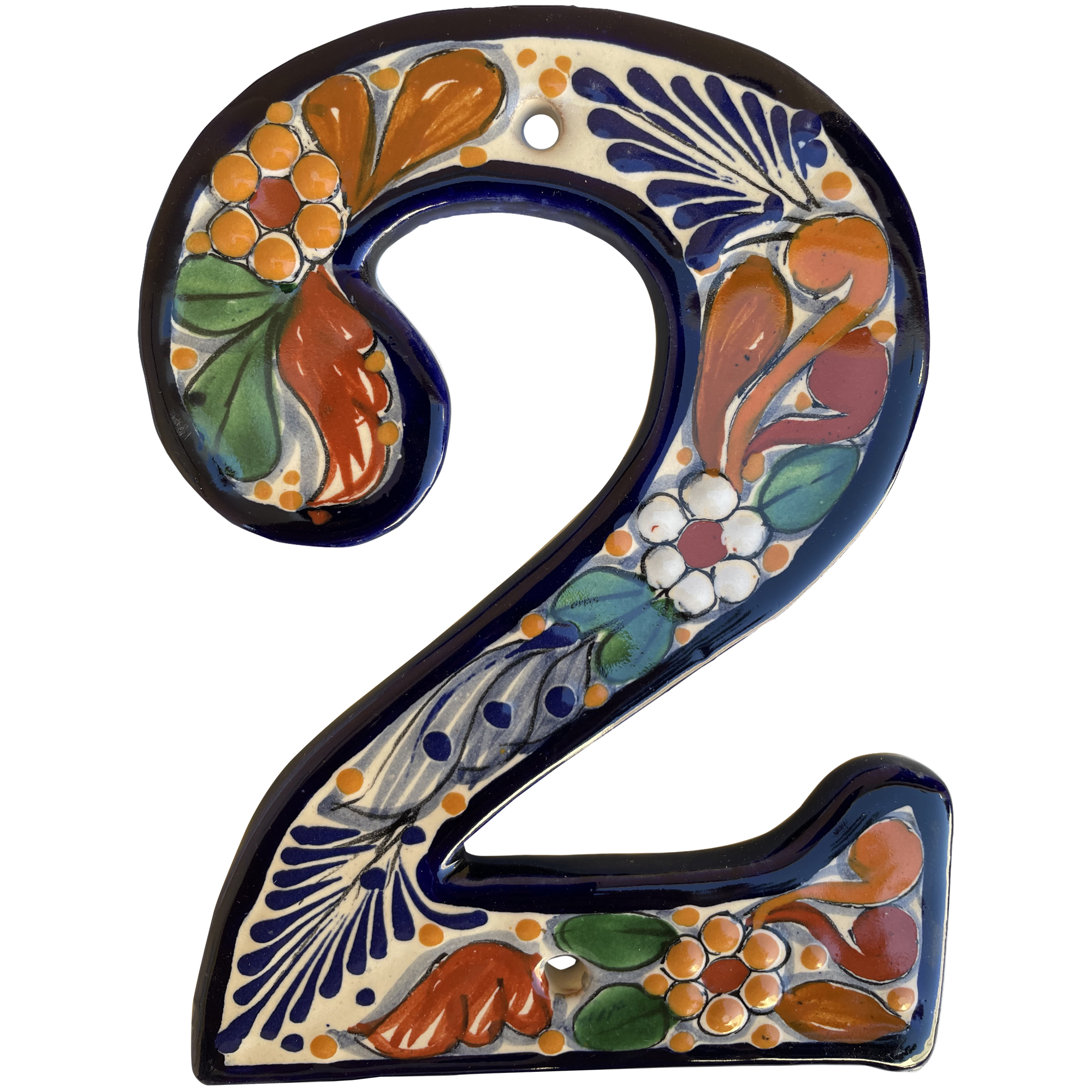 TalaMex Santa Fe Colorful Mexican Talavera Ceramic House Number Two