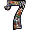 TalaMex Santa Fe Colorful Mexican Talavera Ceramic House Number Seven