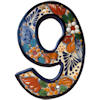 TalaMex Santa Fe Colorful Mexican Talavera Ceramic House Number Nine