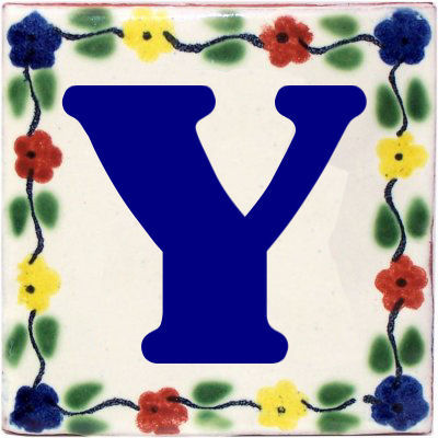 TalaMex Bouquet Talavera Clay House Letter Y