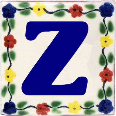 TalaMex Bouquet Talavera Clay House Letter Z