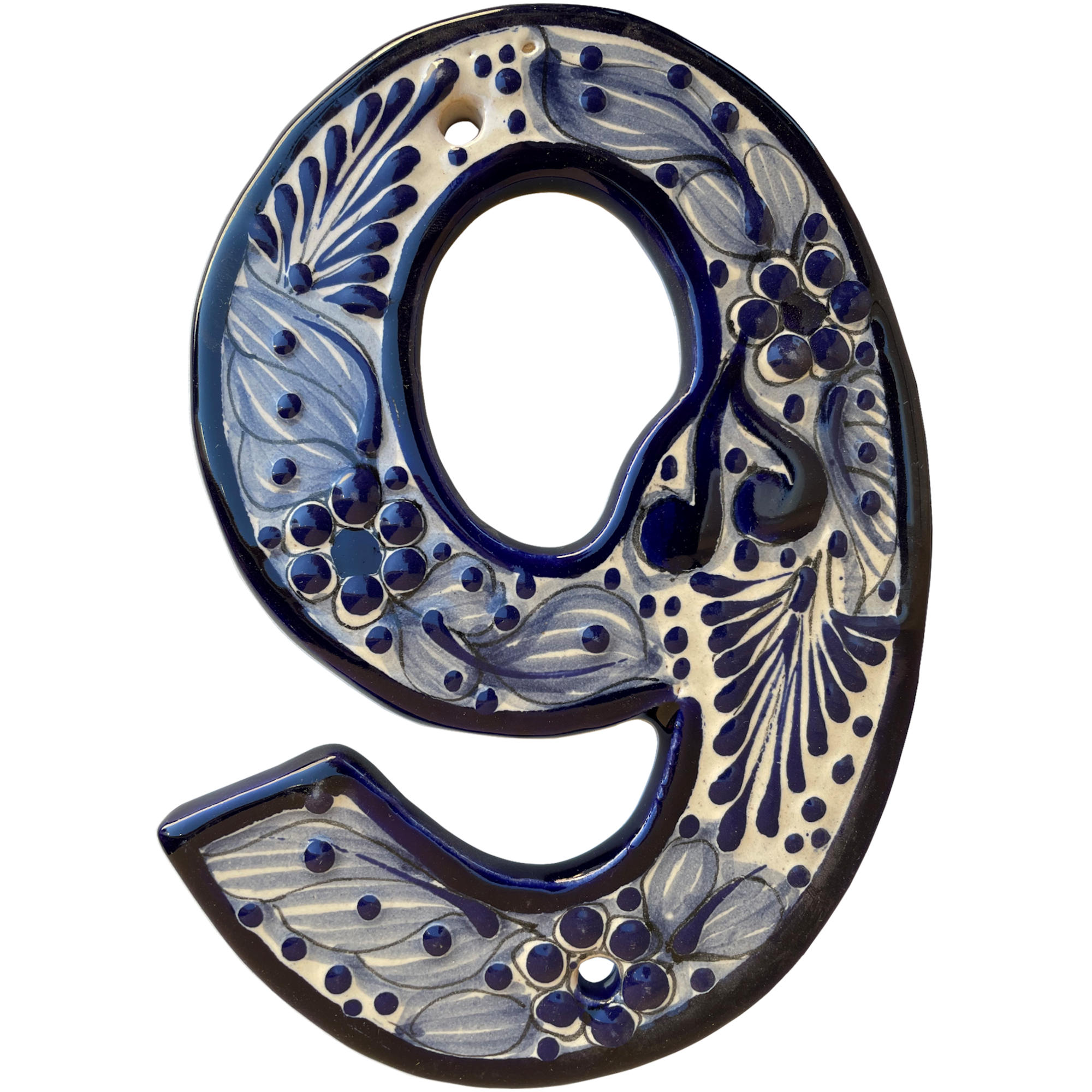 TalaMex Rancho Mexican Talavera Ceramic House Number Nine