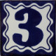 TalaMex Blue Talavera Tile Number Three
