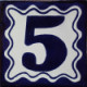 TalaMex Blue Talavera Tile Number Five