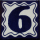 TalaMex Blue Talavera Tile Number Six