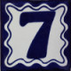 TalaMex Blue Talavera Tile Number Seven