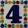 TalaMex Bouquet Talavera Tile Number Four