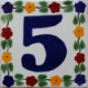 TalaMex Bouquet Talavera Tile Number Five