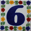 TalaMex Bouquet Talavera Tile Number Six