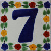 TalaMex Bouquet Talavera Tile Number Seven
