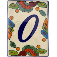 TalaMex Mexican Talavera Hacienda Tile House Number Zero