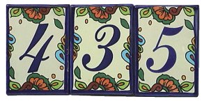 TalaMex Mexican Talavera Hacienda Tile House Number Zero Details