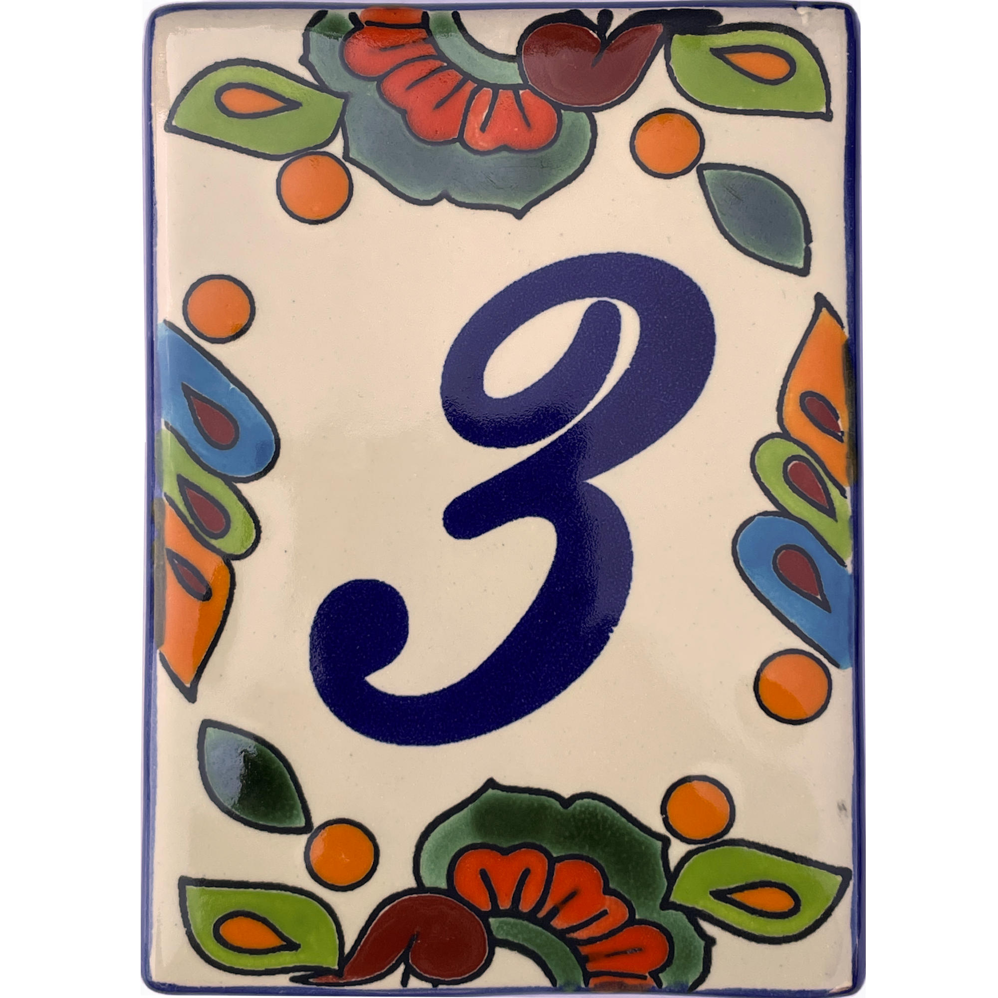 TalaMex Mexican Talavera Hacienda Tile House Number Three