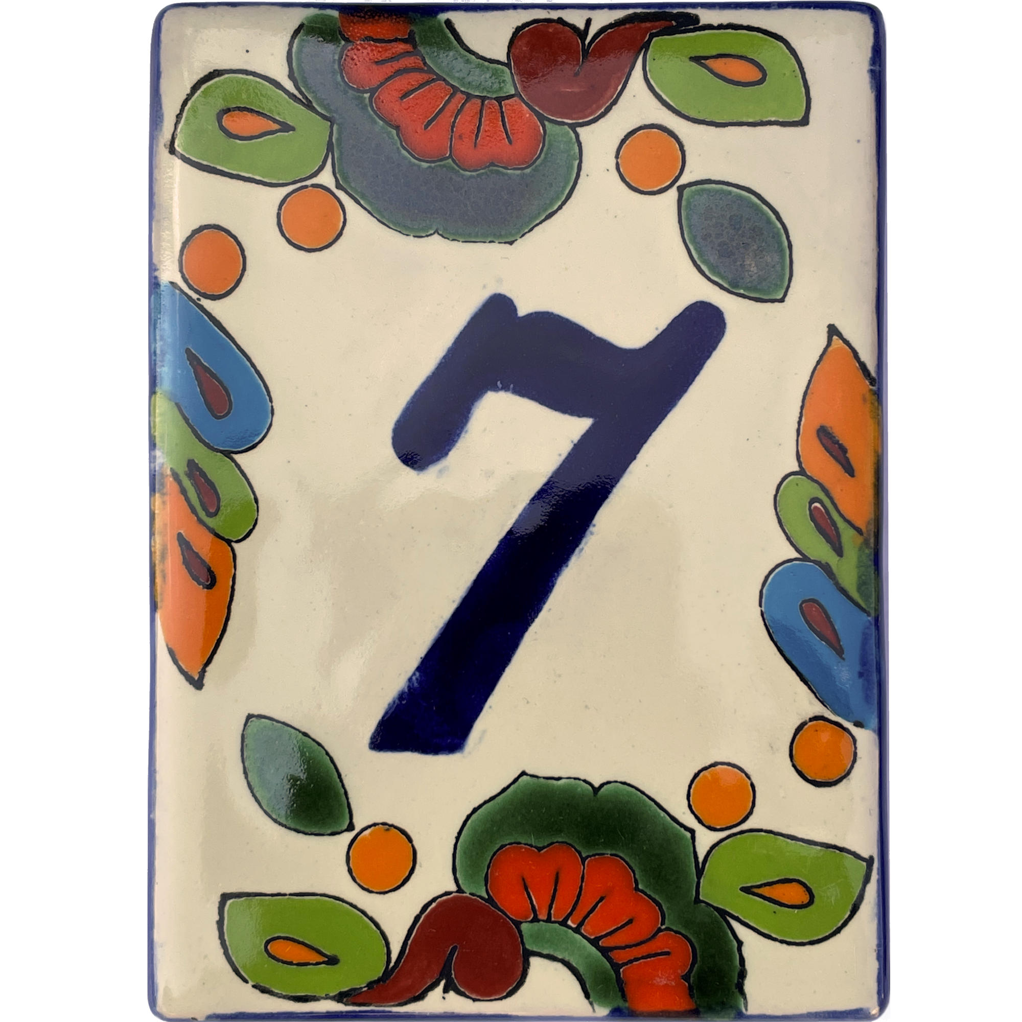 TalaMex Mexican Talavera Hacienda Tile House Number Seven