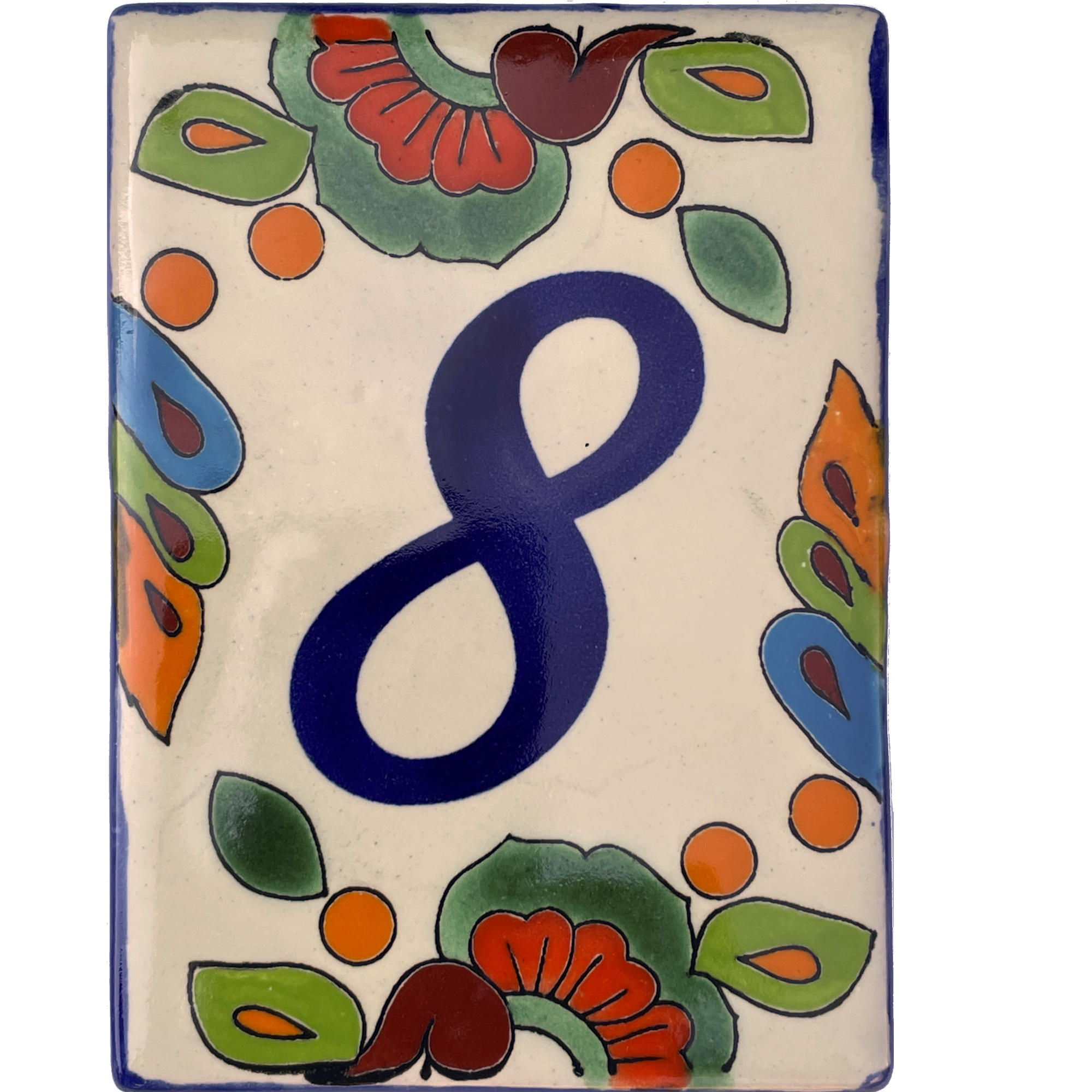 TalaMex Mexican Talavera Hacienda Tile House Number Eight