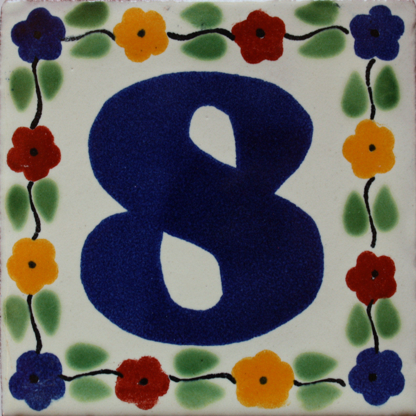 TalaMex Bouquet Talavera Tile Number Eight