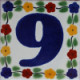 TalaMex Bouquet Talavera Tile Number Nine