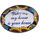 TalaMex Sunflower Talavera Ceramic House Plaque. Welcome my house is your house