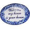 TalaMex Traditional Talavera Ceramic House Plaque. Welcome my house is your house