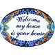 TalaMex Talavera Ceramic House Plaque. Welcome my house is your house