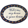 TalaMex Peacock Talavera Ceramic House Plaque. Welcome my house is your house