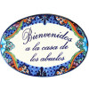 TalaMex Multicolor Talavera Ceramic Plaque. Bienvenidos a la Casa de los Abuelos