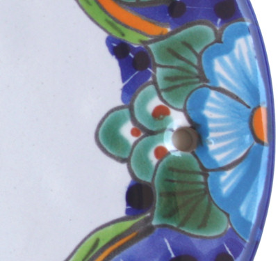 Talavera Ceramic House Plaque. Welcome To My Home Is My Home Close-Up