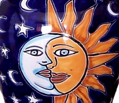 TalaMex Eclipse Talavera Ceramic Lamp Close-Up