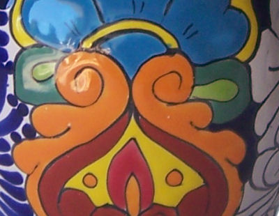 TalaMex Multicolor Talavera Ceramic Lamp Close-Up