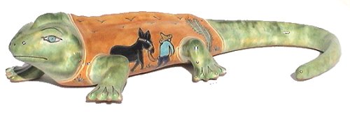 Big Desert Garden Ceramic Iguana Details
