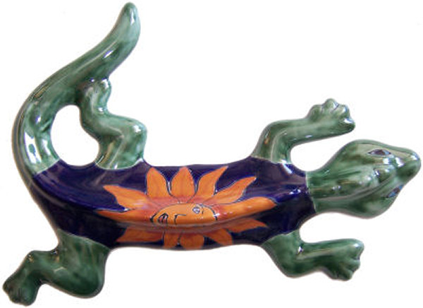 TalaMex Sunface Garden Ceramic Lizard