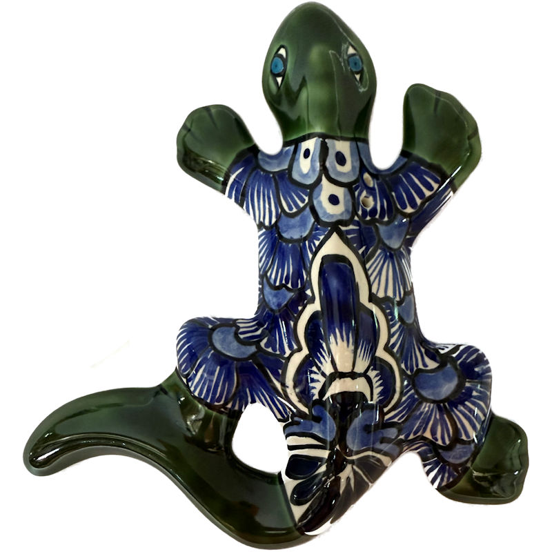 TalaMex Tiny Blue Garden Ceramic Lizard
