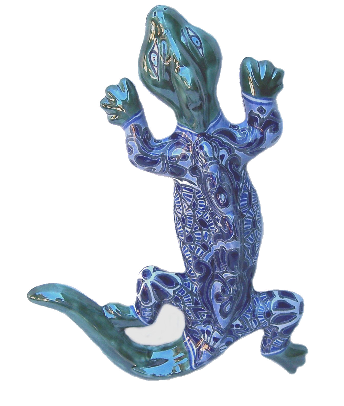 TalaMex Tiny Blue Garden Ceramic Lizard