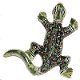 TalaMex Medium Green Peacock Garden Ceramic Lizard