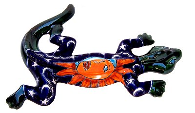 Medium Eclipse Garden Ceramic Lizard Close-Up