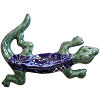 Traditional Blue Garden Ceramic Lizard